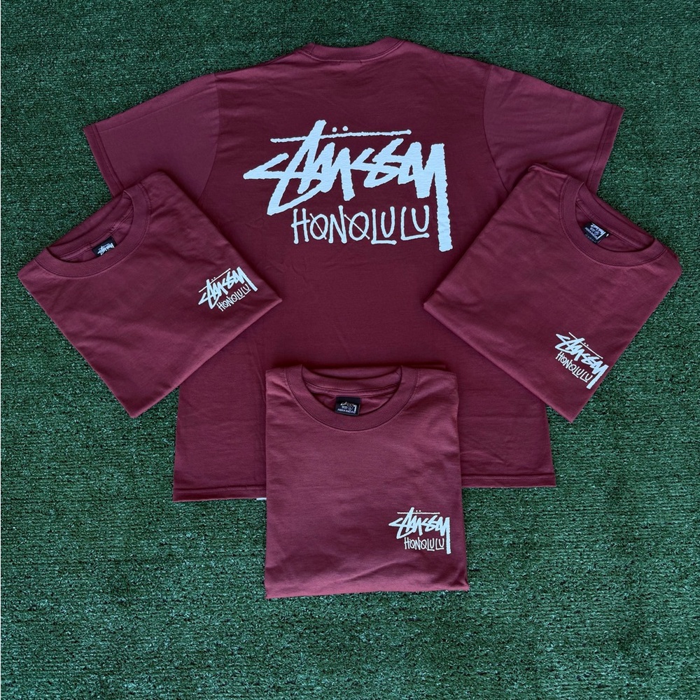 Stussy Burgundy Short Sleeve Tee